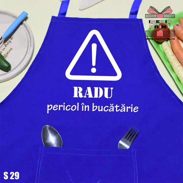 Sort personalizabil Pericol in bucatarie S29 Negru cu rosu
