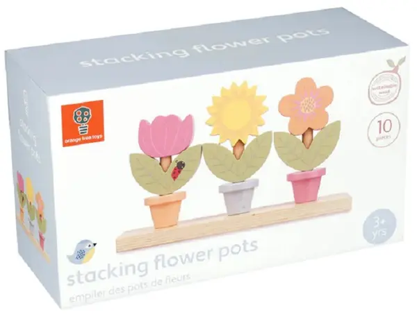Sortator din lemn Orange Tree Toys - Ghivece și flori