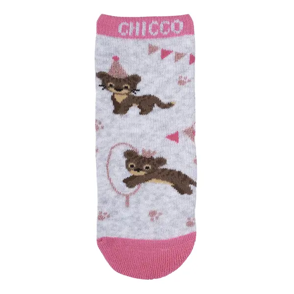 Sosete antiderapante copii Chicco, gri cu roz, 72050-67P