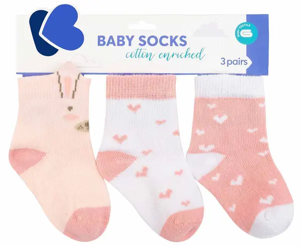 Sosete bebelusi cu urechi 3D Kikka Boo - Rabbits in Love, 2-3 ani, 3 perechi