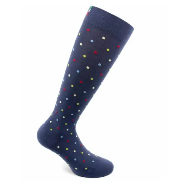 Sosete bumbac pana la genunchi, Fancy Socks, albastru - M