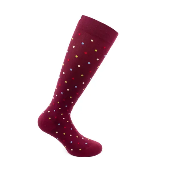 Sosete bumbac pana la genunchi, Fancy Socks, rosu- XL