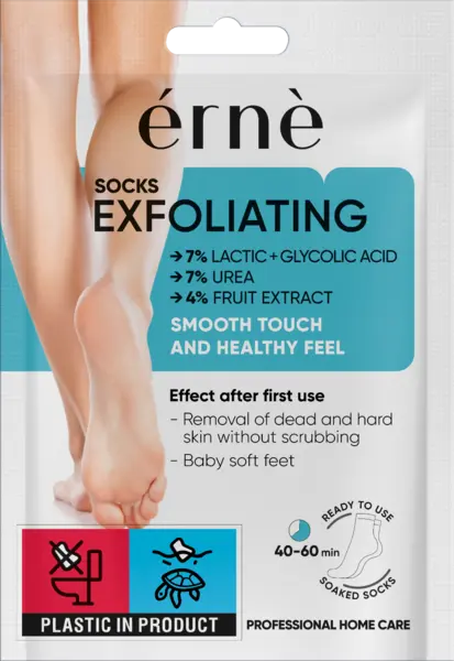 Sosete exfoliante pentru picioare, 2 bucati, Erne