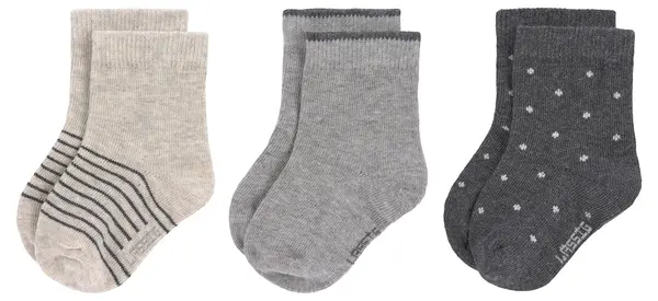 Șosete pentru bebeluși Lassig - Cosy Leg Wear, 3 bucăți, 27-30 cm, Gri