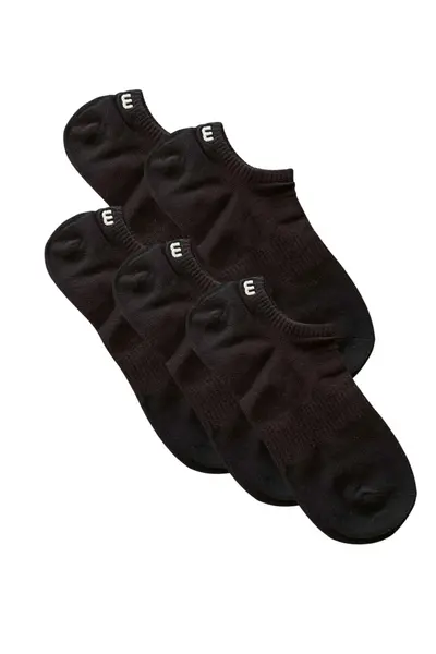 Sosete scurte barbati negre cu detaliu brodat – set 5 perechi