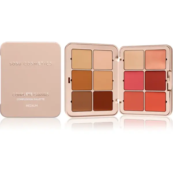 SOSU Cosmetics Complete Canvas Complexion Palette paleta pentru fata multifunctionala faciale culoare Medium 26.4 g