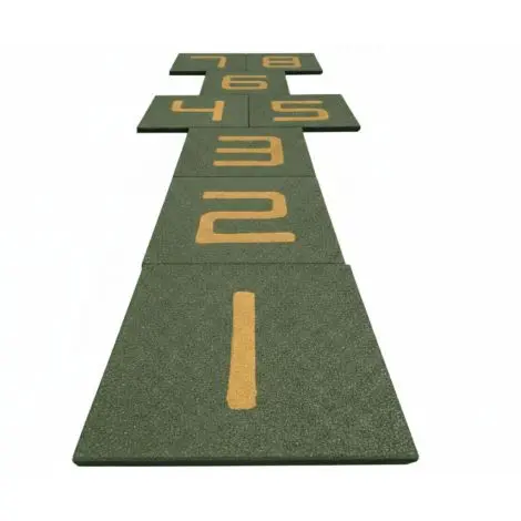 ȘOTRON din dale de cauciuc (cu 8 numere/set): 500X500X40 mm - Verde