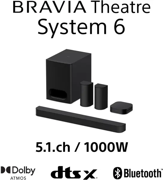 Soundbar Sony - BRAVIA Theater System 6, 5.1, negru