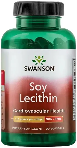 Soy Lecithin, 1.2 g, 90 capsule moi, Swanson