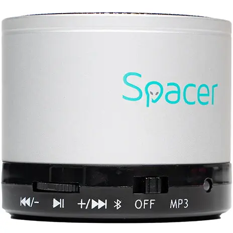 spacer Boxa Spacer Portabila Bluetooth Topper, Rms: 3W, Control Volum, Acumulator 520Mah, Timp De Functionare Pana La 5 Ore, Distanta De Functionare Pana La 10M, Incarcare Usb, Silver