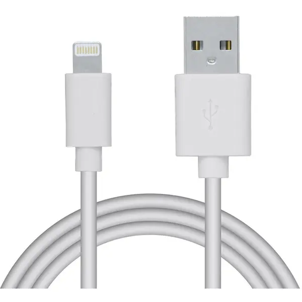 spacer CABLU alimentare si date SPACER, pt. smartphone, USB 2.0 (T) la Lightning (T), pentru Iphone, PVC, Retail pack, 0.5m, Alb,SPDC-LIGHT-PVC-W-0.5
