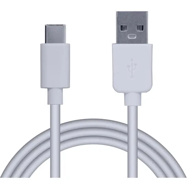 spacer CABLU alimentare si date SPACER, pt. smartphone, USB 2.0 (T) la USB Type-C (T), PVC, 2.1A, Retail pack, 0.5m, Alb, SPDC-TYPEC-PVC-W-0.5
