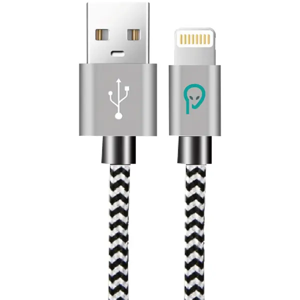 spacer Cablu de date / adaptor Spacer SPDC-LIGHT-BRD-ZBR-1.8, USB-A Male la Lightning Male, 1.8 m, Zebra