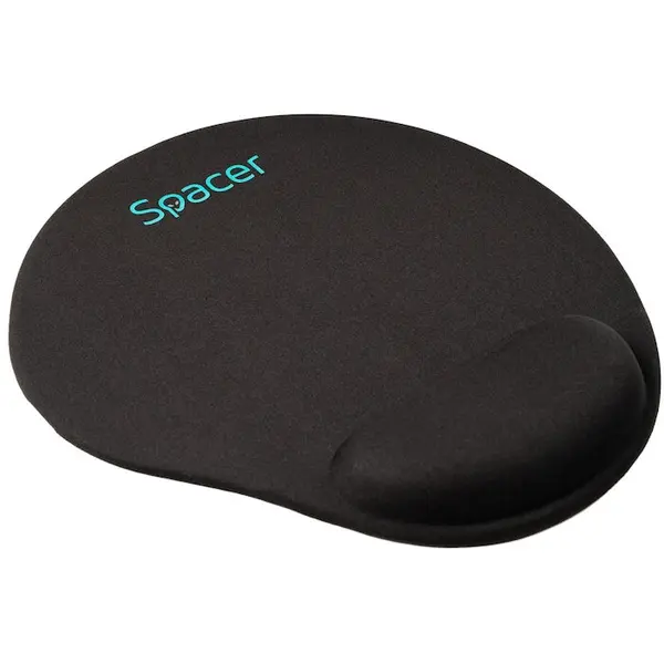 spacer Mouse Pad Spacer SPMP-PAD-GEL-BK, suport incheietura cu gel, cauciuc si material textil, 240 x 220 mm, Negru