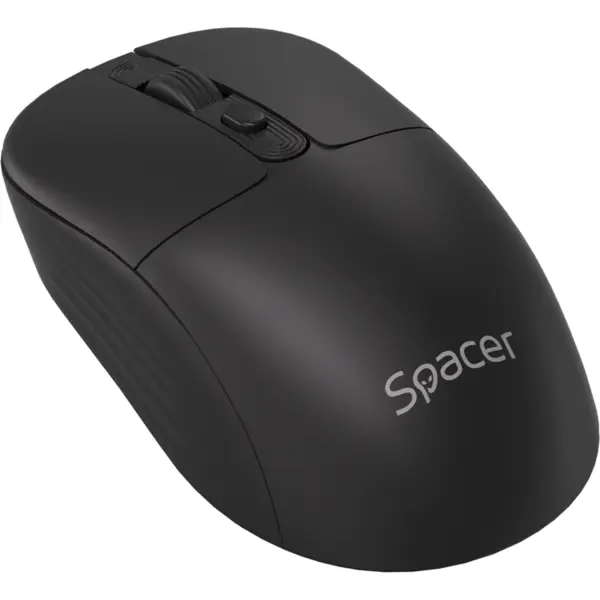 spacer MOUSE Spacer wireless, PC sau notebook, 2.4GHz + Bluetooth 5.2, optic, max. 1600 dpi, Butoane-scroll 4-1, buton ON-OFF, click silentios S-D, baterie AAx1 inclusa, Negru, SPMO-WS03-BT