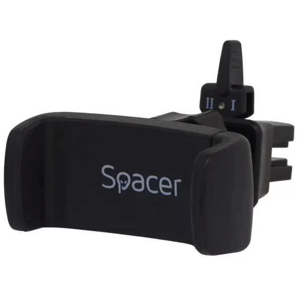 spacer Suport auto Spacer pt. SmartPhone, fixare in ventilatie prin clips, prindere prin arc, rotire 360 grade, Negru