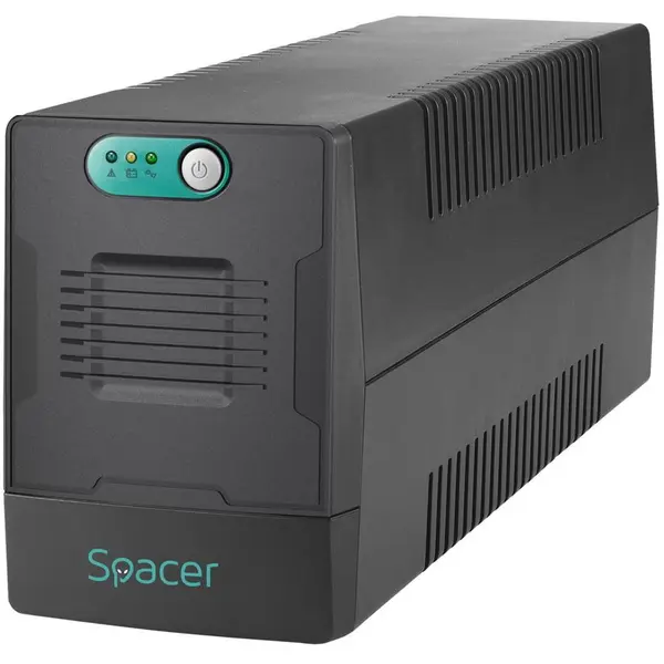 spacer UPS Spacer Line Interactive, 800VA/480W, AVR, 2 prize Schuko, indicatie status cu LED, baterie 12V/9Ah