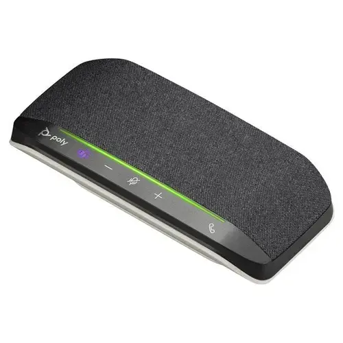 Speakerphone Poly, Sync 10, Certificat Microsoft Teams, PC, Cablu 71.5 cm, 100-7800 Hz, USB-A, USB-C, 182 x 89 x 33 mm, Argintiu