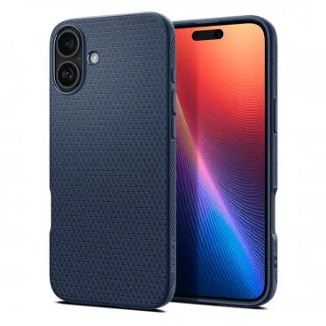 Spigen Husa pentru Apple iPhone 16, Spigen, Liquid Air, Bleumarin ACS08195