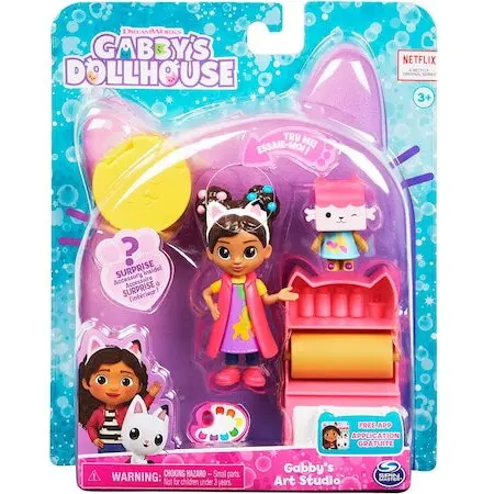 Spin Master Set 3 figurine interactive Spin Master, Gabby's Dollhouse Art Studio cu accesorii, 3 ani+