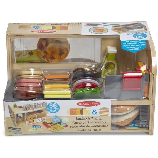 Spin Master Set de joaca Melissa & Doug Slice and Stack Sandwich Counter, 3 Ani+, Multicolor