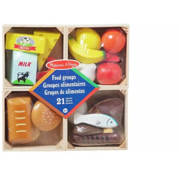 Spin Master Set de joaca Melissa & Doug Sturdy Wooden Food Set, 2 Ani+, Multicolor