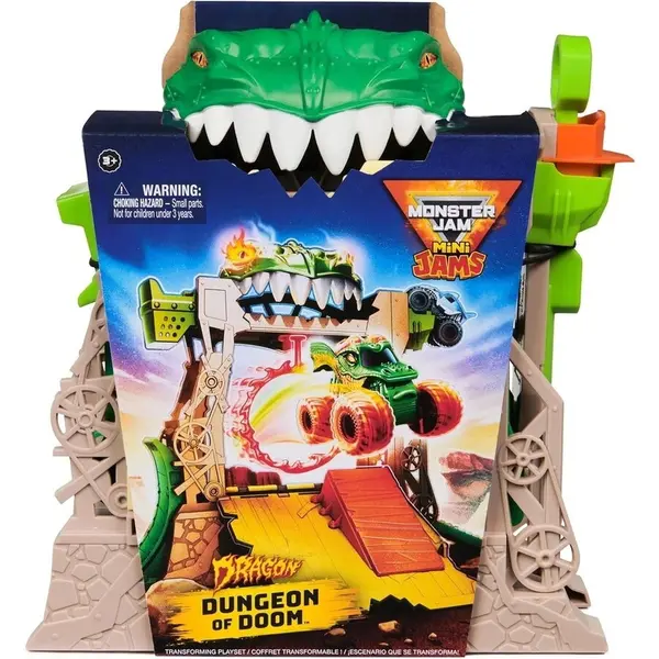 Spin Master Set de joaca Monster Jam 1:87 Dragon Dungeon of Doom Playset, Mini Jams