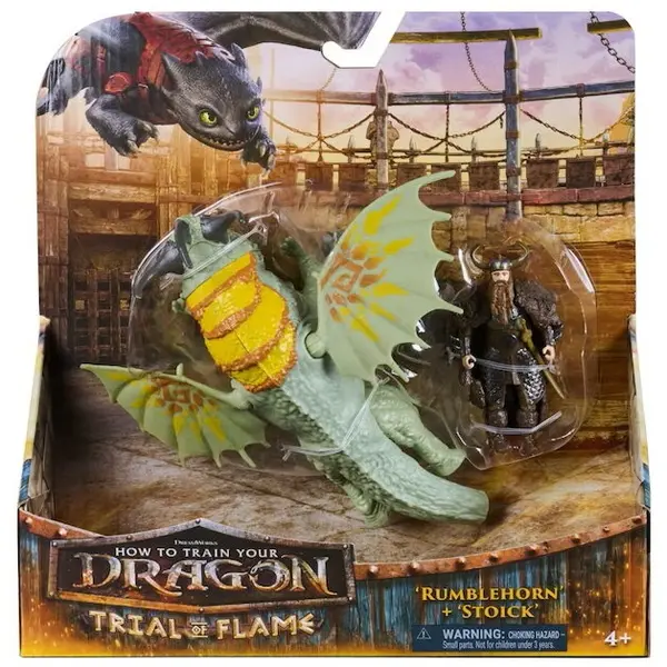 Spin Master Spin Master - Set figurine How to train your dragon - Trial of Fire, Rumblehorn si Stoick
