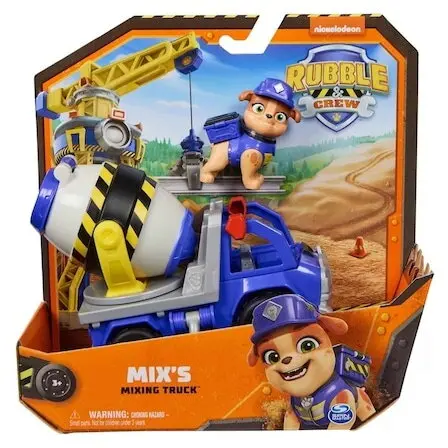 Spin Master Vehicul Paw Patrol Spin Master - Rubble Crew Mix's Mixing Truck cu figurina