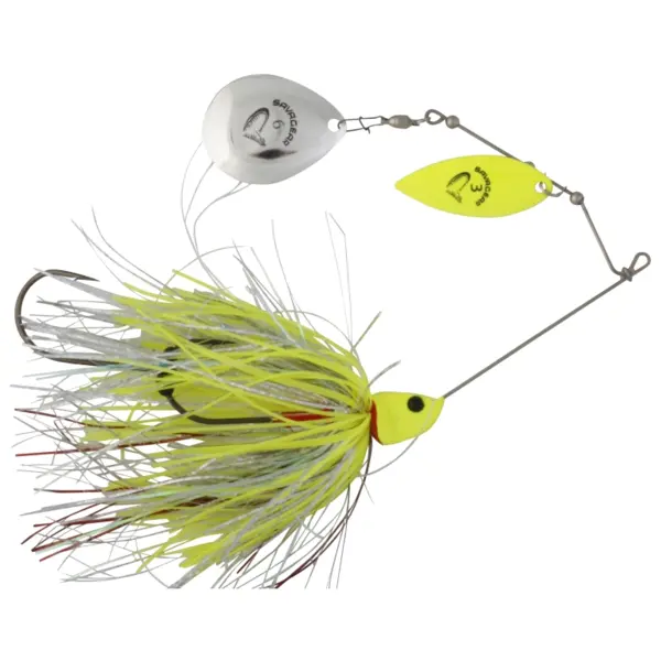 Spinnerbait Da'Bush Spinnerbait 16cm 32G Yellow Silver Holo Flame