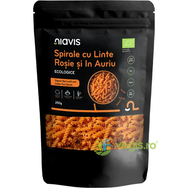 Spirale cu Linte Rosie si In Auriu Ecologice/Bio 250g