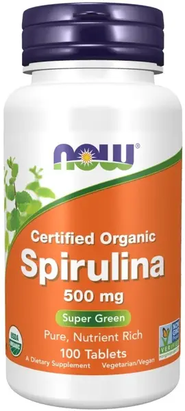 Spirulina, 500 mg, 100 tablete, Now