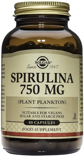 Spirulina, 750 mg, 80 capsule vegetale, Solgar