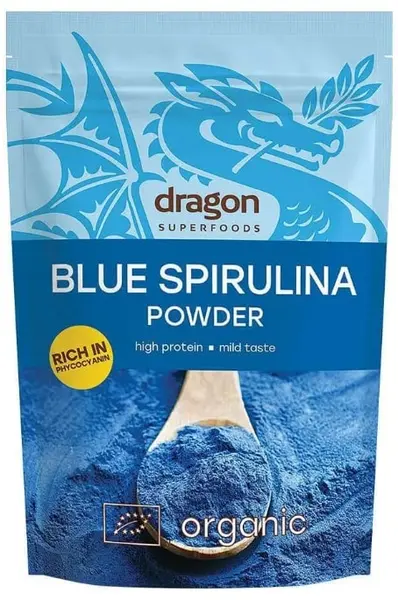 Spirulină albastră pudră, 75 g, Dragon Superfoods