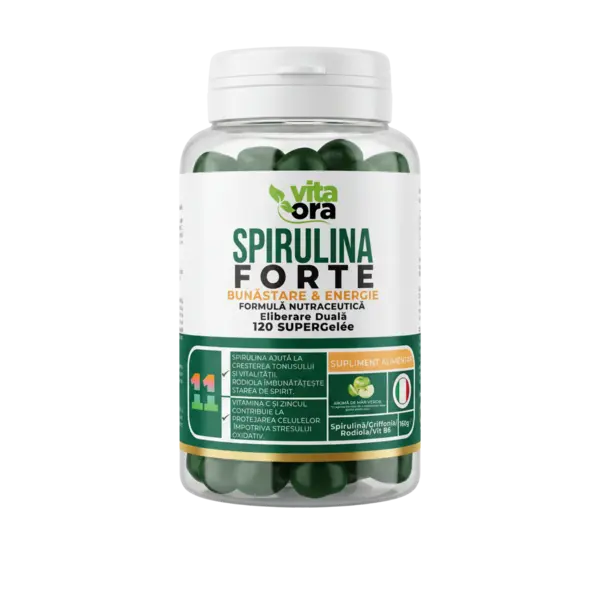 Spirulina Forte SUPERGelée - Suport pentru Energie și Stare de Bine - Tehnologie Supergelée, Vita Ora 1 Cutie