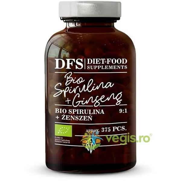 Spirulina + Ginseng 400mg Ecologica/Bio 375cps