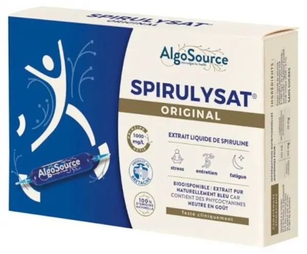 Spirulysat Original Phycocyanin din spirulină, 20 fiole x 10 ml, AlgoSource