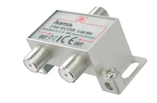 Splitter cablu coaxial Hama 305095, 2 iesiri, complet ecranat
