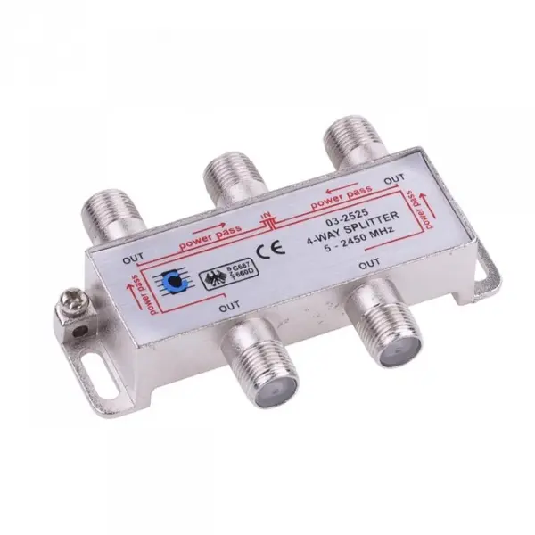 Splitter coaxial (antena tv) 4 porturi 5-2450 MHZ, ZLA0637