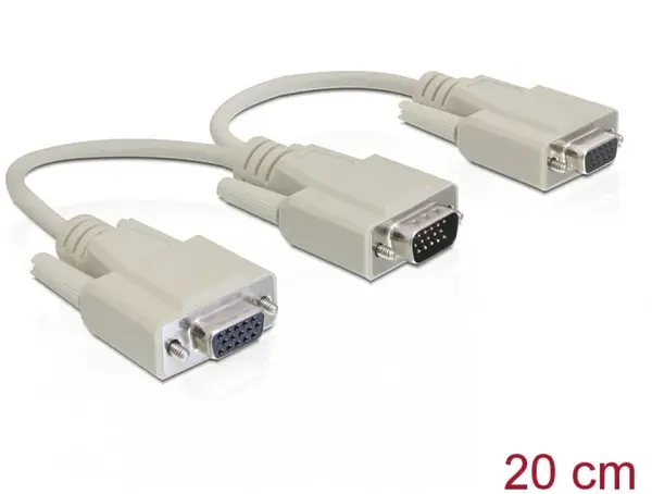 Splitter VGA 2 porturi 20 cm, Delock 65328