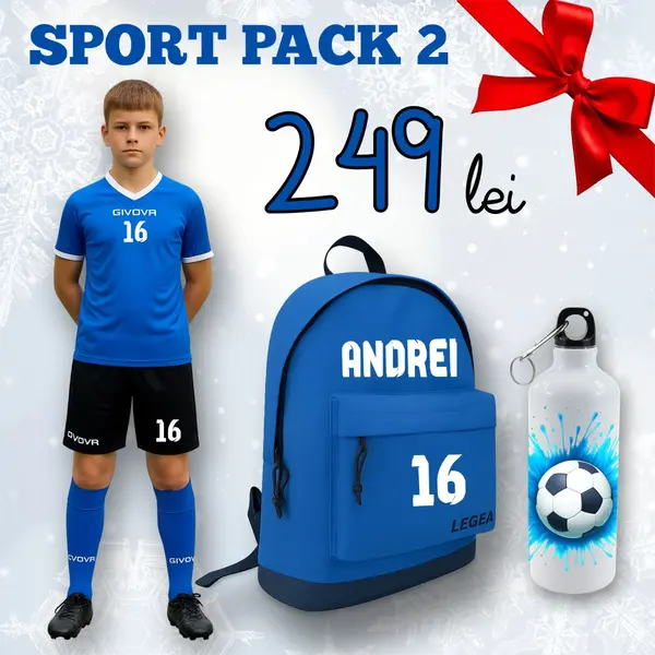 SPORT PACK 2 personalizat ALBASTRU 2XS, Tricou albastru. șort negru