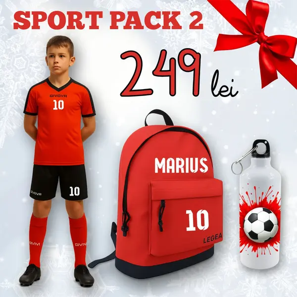 SPORT PACK 2 personalizat ROSU XL, Tricou roșu, șort negru