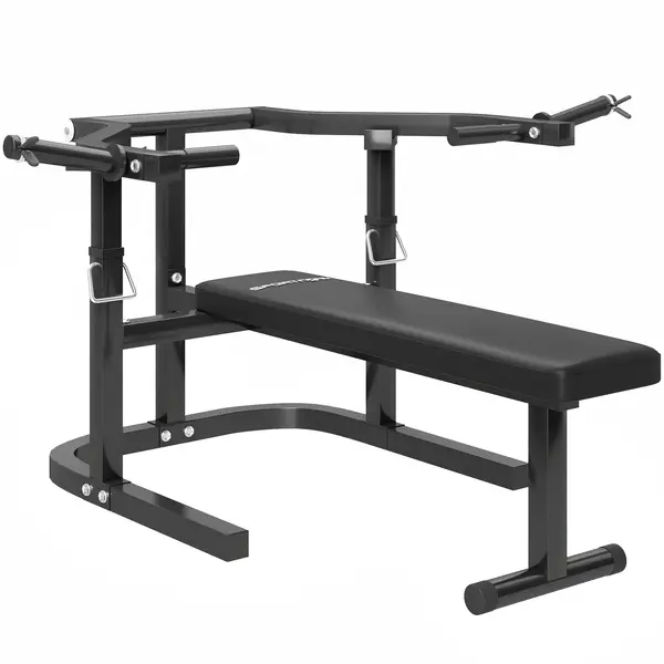 SPORTNOW Bancă pentru Ridicat Greutăți Reglabilă pe Înălțime, Bancă Plată Multifuncțională, 150x150x60-85 cm, Negru | Aosom Romania