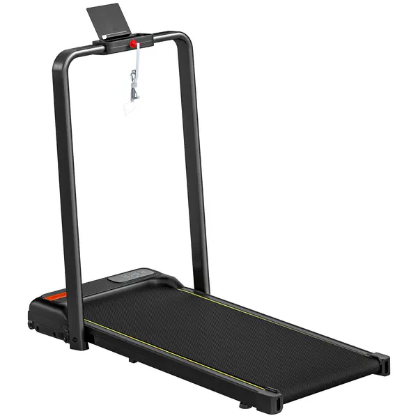 SPORTNOW Bandă de Alergat Pliabilă 2 în 1 cu Inclinație, Bandă de Alergat Electrică 2CP Portabilă cu Display LED, Viteze 1-10 km/h, Roți, Mâner, Telecomandă, Suport pentru Telefon, Negru | Aosom Romania