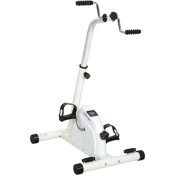 SPORTNOW Bicicletă pentru Brațe și Picioare, Bicicletă pentru Recuperare cu Înălțime Reglabilă, Afișaj LCD, Rezistență Reglabilă și Pedale cu Masaj, pentru Seniori, Alb | Aosom Romania