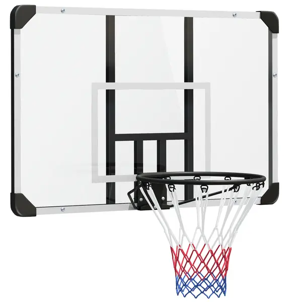 SPORTNOW Coș de baschet mural cu plasă all-season pentru interior și exterior 113x61x73cm alb | Aosom Romania
