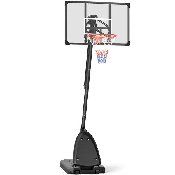 SPORTNOW Cos si suport de baschet reglabil pe inaltime cu panou robust si baza ponderata, portabil pe roti, 2,4-2,9 m | Aosom Romania