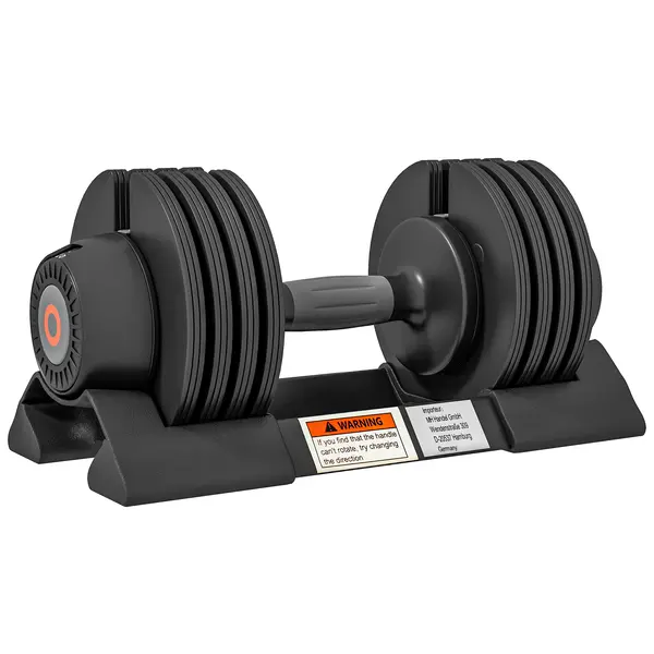 SPORTNOW Ganteră reglabilă greutate 3,5kg 6kg 8kg 10kg cu suport și mâner antiderapant echipament de fitness pentru acasă negru | Aosom Romania