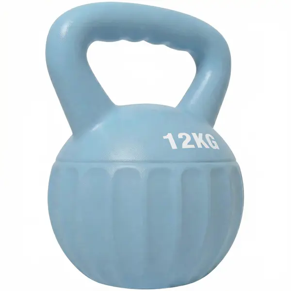 SPORTNOW Kettlebell 12 kg, ganteră cu mâner antiderapant, kettlebell pentru musculație, antrenament, pentru sală, albastru | Aosom Romania