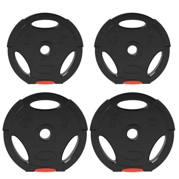 SPORTNOW Set de Discuri de Greutăți, cu Două Discuri de 7,5 kg și Două de 5 kg, Negru | Aosom Romania